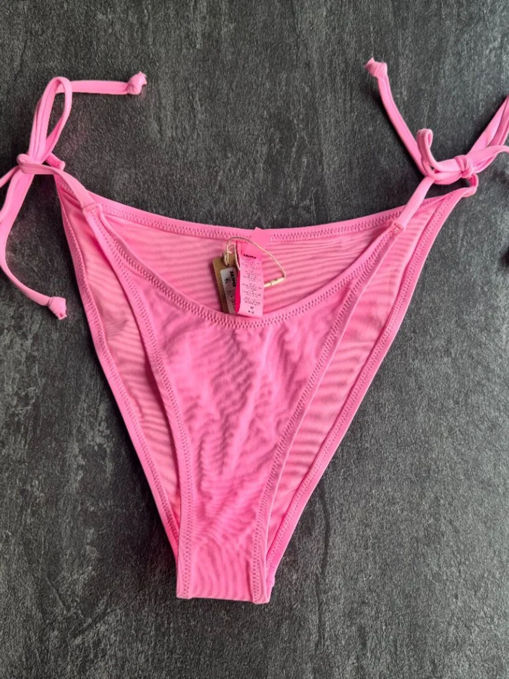 SKIMS Recycled Swim Dippy Tie Bikini Bottom in Light Pink Size Medium